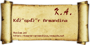 Káspár Armandina névjegykártya